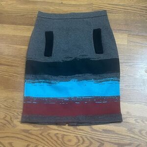 Plenty by Tracy Reese Grey Striped Skirt